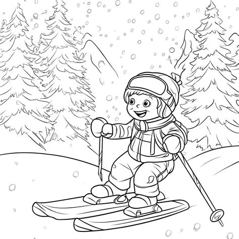 62 Coloriage Ski Gratuit à Imprimer Skieurs Montagnes