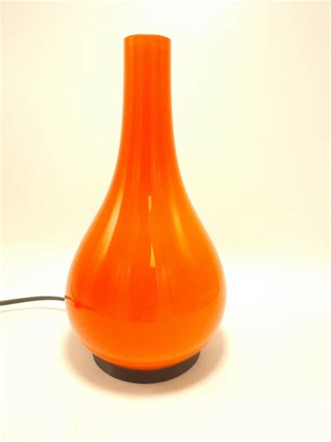 Lampe Vintage En Opaline Orange S Lection Brocante