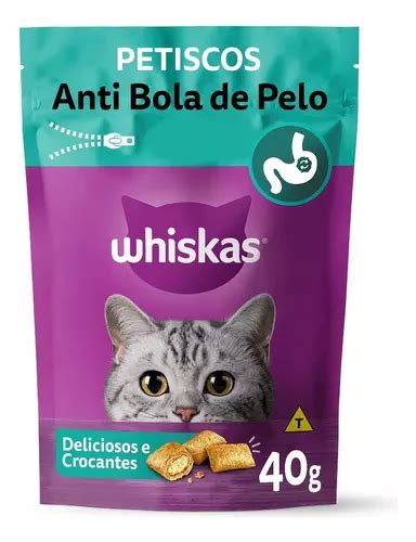 Kit 6 Petisco Whiskas Temptation Anti Bola De Pelo Gato 40gr MercadoLivre