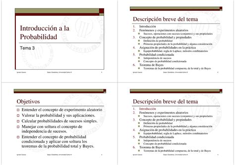 Presentacion Probabilidad Ignacio Cascos Depto Estad Stica