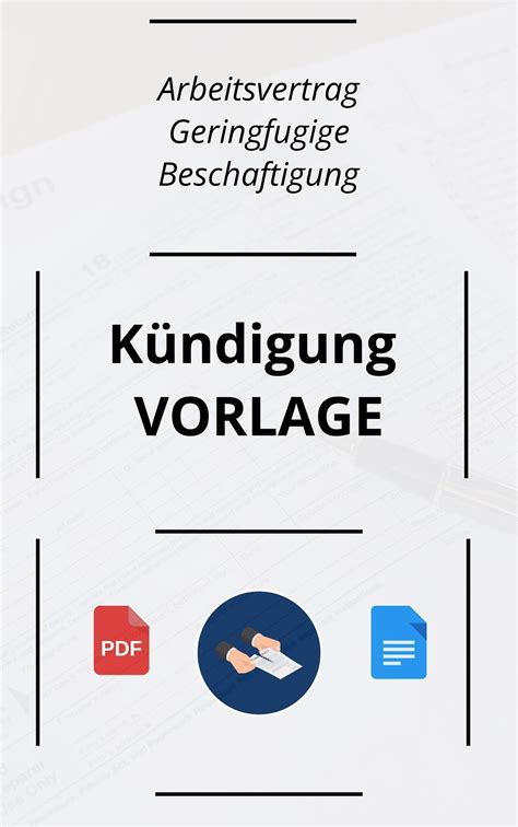 K Ndigung Arbeitsvertrag Geringf Gige Besch Ftigung Muster Und Vorlage