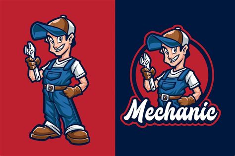 Mechanic Mascot Character Logo Template Ai Eps Psd Mechanic Logo