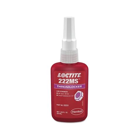 Loctite 222MS Threadlocker Low Strength Small Screw 50 ML 1 4 In