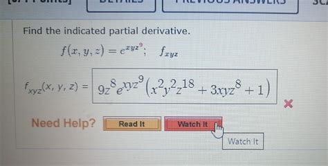 Solved Find The Indicated Partial Derivative Fx Y