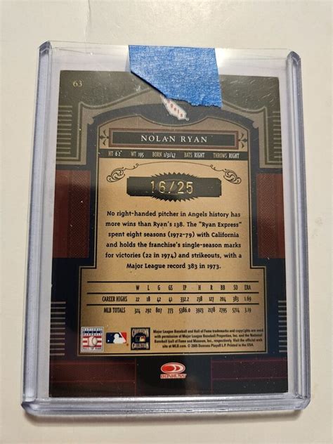 Donruss Timeless Treasure Autograph Nolan Ryan No Le Ebay