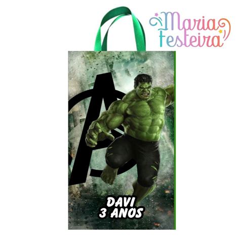 15 Sacolinhas Personalizadas Tema Hulk Tamanho 16x4x10 Shopee Brasil