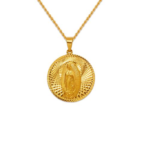 Virgin Mary Miraculous Medal 14K Solid Gold Our Lady Of Etsy