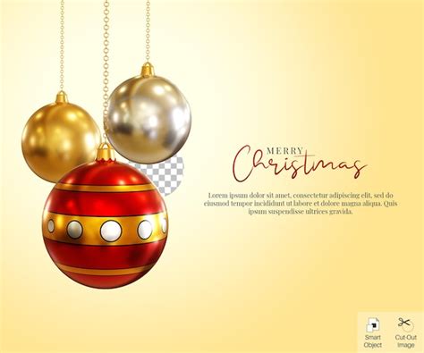 Premium Psd Christmas Banner With Hanging Lamp