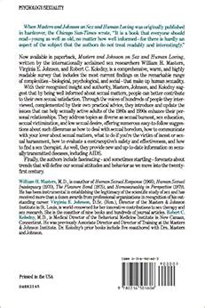 Masters And Johnson On Sex And Human Loving Robert Kolodny Virginia E Johnson William H