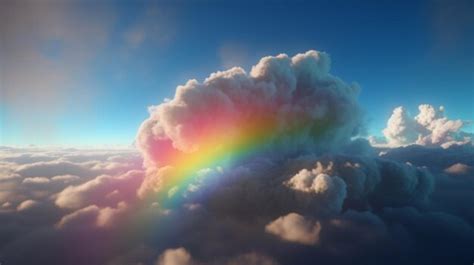 Premium AI Image | A rainbow in the sky above the clouds