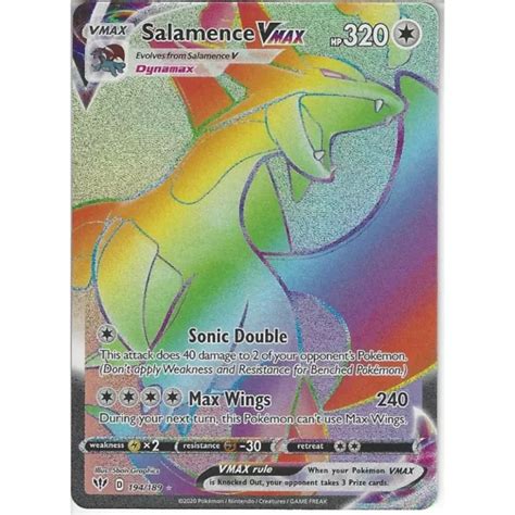 Salamence Vmax Pokemon Card Rainbow Secret Rare Darkness Ablaze