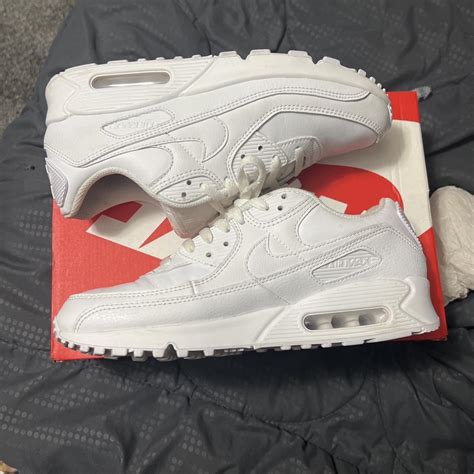 White Air Max 90 LTR Hardly worn With box - Depop