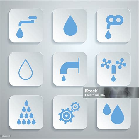 Vector Water Symbols Icons Set Stock Illustration Download Image Now