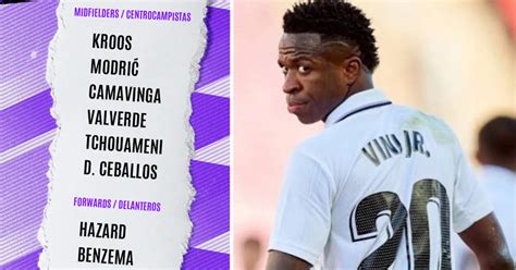 Vinicius out: Real Madrid unveils 23-man squad for Vallecano game ...