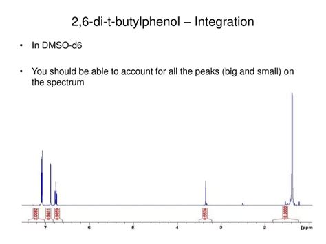 Ppt Analysis Of Di Tert Butylphenol Peaks In Dmso D Powerpoint