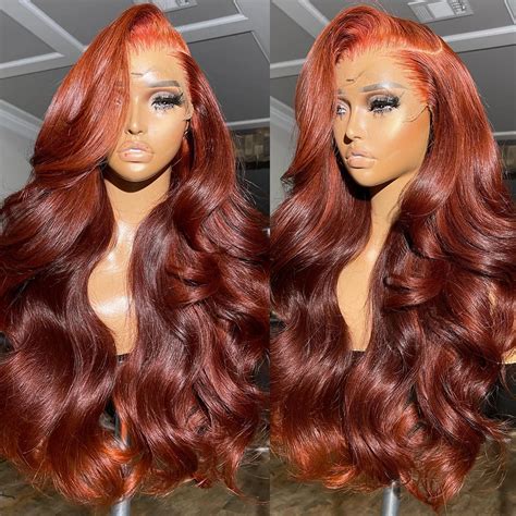 Rosabeauty X Reddish Brown Body Wave Lace Frontal Human Hair Wig Hd