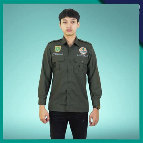 Jual Kemeja Tactical Pria Wanita Lapangan Lingkungan Hidup Hijau Army