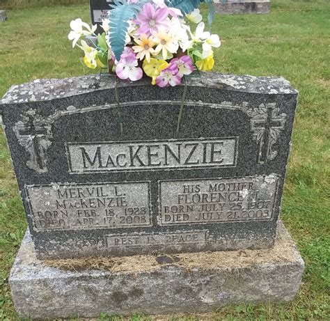 Tombstone Mervil Mckenzie St Andrew S Cemetery Coe Hill Ontario