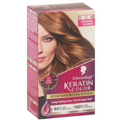 Schwarzkopf Keratin Color Intense Caring Color Caramel Blonde Hair Color Kit With K Bond Pl
