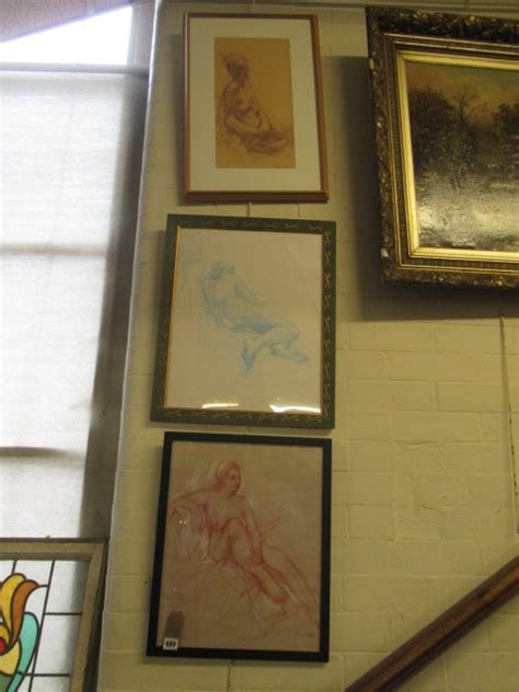 Ann Carr Three Framed Nude Life Drawings Mutualart