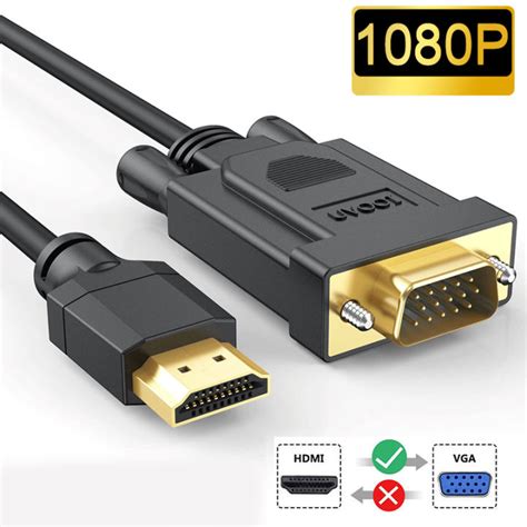 HDMI Tương Thích Cáp HDMI sang VGA 1M 1080P HD Bộ chuyển đổi video Đực