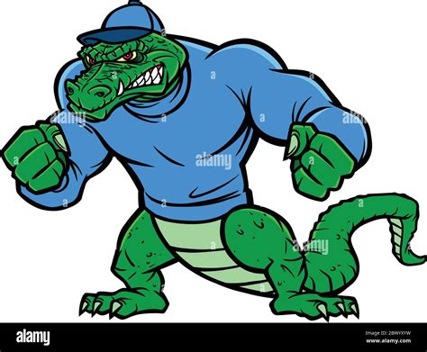 Gator Mascot Extreme- A Cartoon Illustration of an Extreme Gator Mascot Stock Vector Image & Art ...