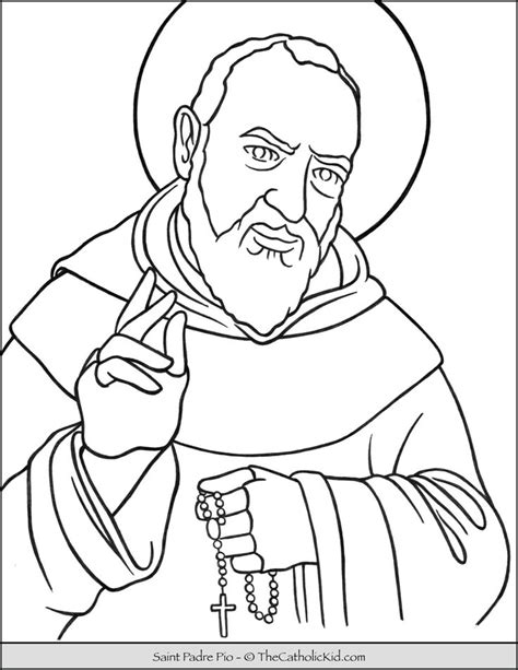 Saint Padre Pio Coloring Page 3 TheCatholicKid