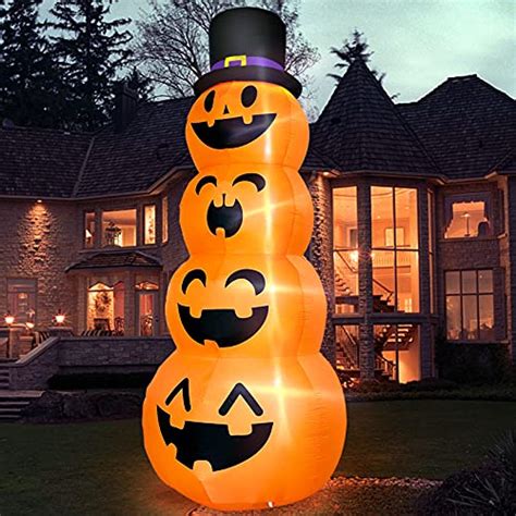 TURNMEON 12 Foot Giant Halloween Inflatables Stacked Pumpkins With