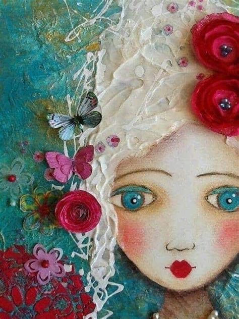 Pin By Cecilia On Dibujos Rostros Whimsical Art Mixed Media Art