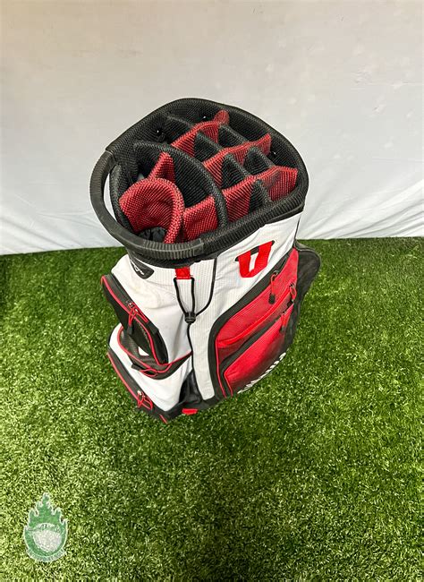 Used Callaway Chev Org 14 Way Golf Cart Carry Bag Whitered Embroidered