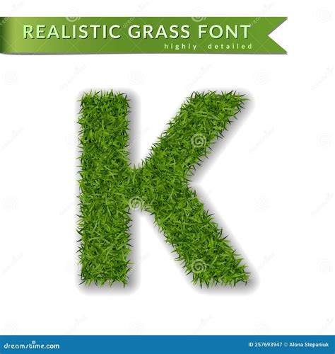 Grass Letter K Alphabet 3D Design Capital Letter Text Green Font