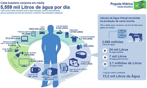 Pegada H Drica M Dia Do Brasileiro E A Quantidade De Gua Utilizada