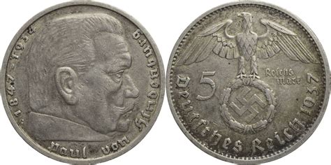 Drittes Reich Reichsmark G Hindenburg Kursm Nze Ss