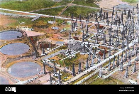 Postcard booklet, Spindletop oil field, Beaumont, Texas, USA Stock ...