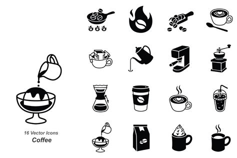 Coffee vector icons | Solid Icons ~ Creative Market