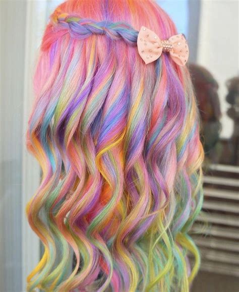 Neon Rainbow Hair Color In 2024 Rainbow Hair Color Rainbow Hair