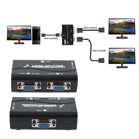 SEJUE4373 1 to 2 1 PC to 2 Monitor with USB cable Duplicator Adapter ...