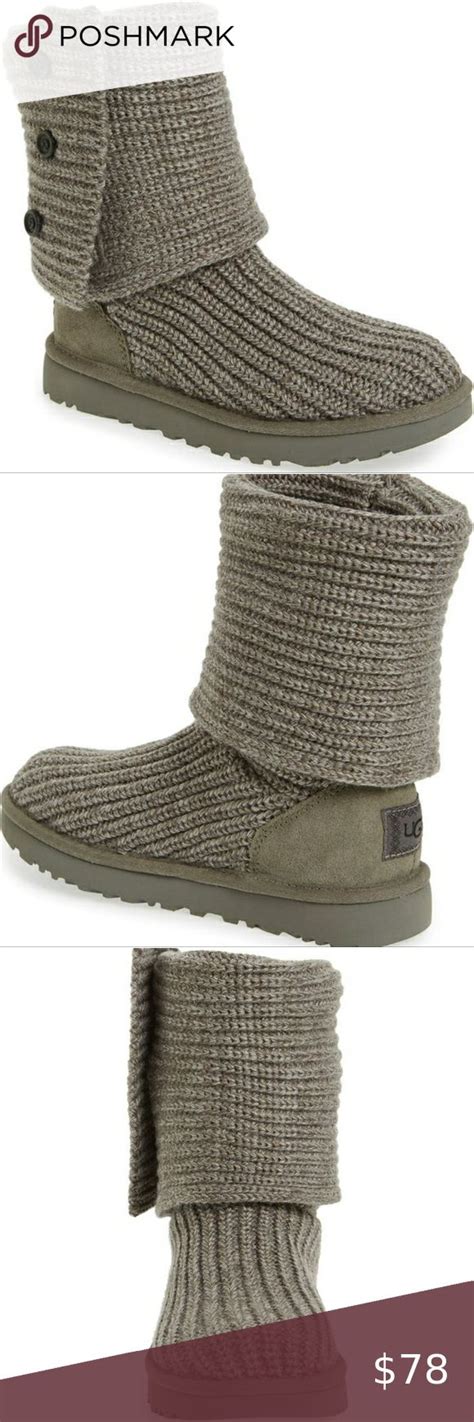 Ugg Classic Cardy Ii Knit Boots In Grey Knit Boots Ugg Classic Cardy