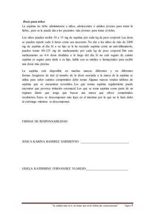 Exposición dosificación de aspirina PDF