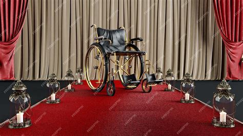 Premium Photo 3d Render Of Red Carpet Leading To A Wheelchair On A