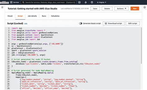 Tutorial Scrivere Uno Script Di AWS Glue For Spark AWS Glue