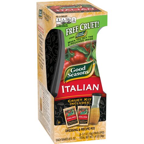 Good Seasons Dry Salad Seasonings Italian Dressing And Recipe Mix With Cruet Kit 2 Ct Packets