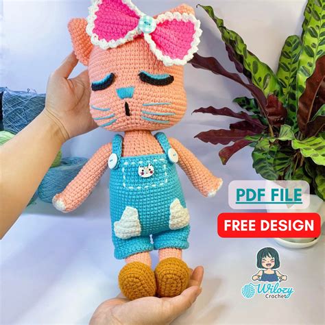 Lizzy Cat Free Crochet Pattern Design By Wilozycrochet Etsy