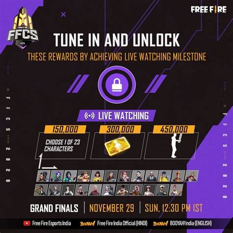 Garena Free Fire How To Claim FFCS Live Watching Rewards