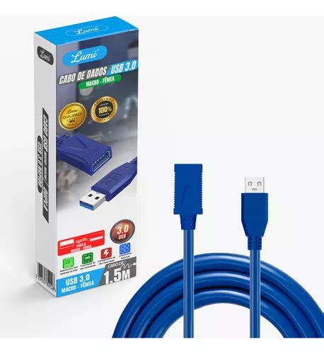 Cabo Extensor Usb Macho Pra Femea Metros Lumi Parcelamento