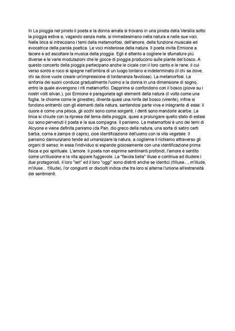 La Pioggia Nel Pineto Riassunto 4