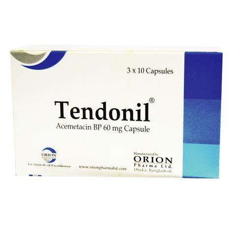 Tendonil | 60 mg | Capsule | টেনডোলিন ৬০ মি.গ্রা. ক্যাপসুল | Orion ...