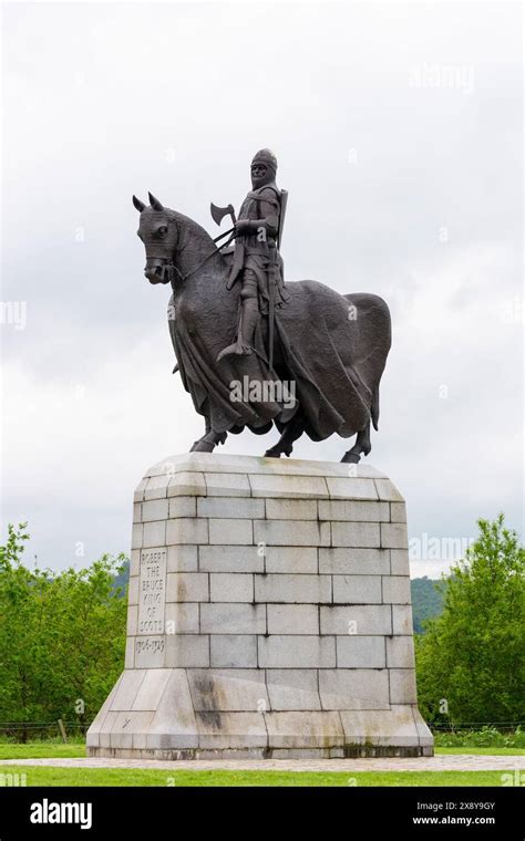 Statue of Robert the Bruce King of Scots, at the monument for the Battle of Bannockburn ...