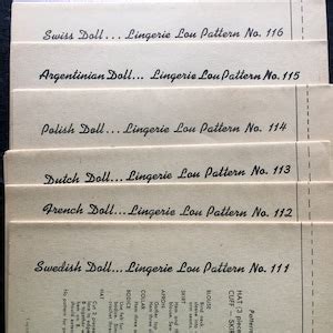 Vintage 1950s Lingerie Lou Dolls 16 Unused Patterns Boudoir Dolls