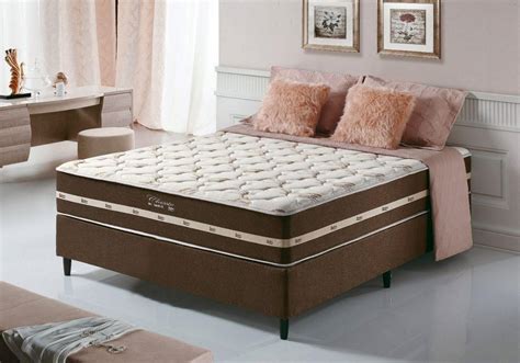 Conjunto Cama Box Colch O De Queen Size Casal Mola Superlastic